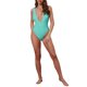 thumbnail image 2 of Monokini sin espalda con escote profundo en V para mujer de INSPIRE CHIC, traje de baño de una pieza con tirantes anchos y control de abdomen con copas acolchadas push-up X-Large Cian, 2 of 5