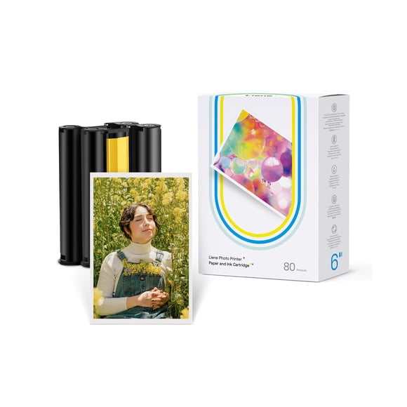 Cartucho de papel y tinta para impresora fotográfica Liene, 4 x 6 pulgadas, 80 hojas