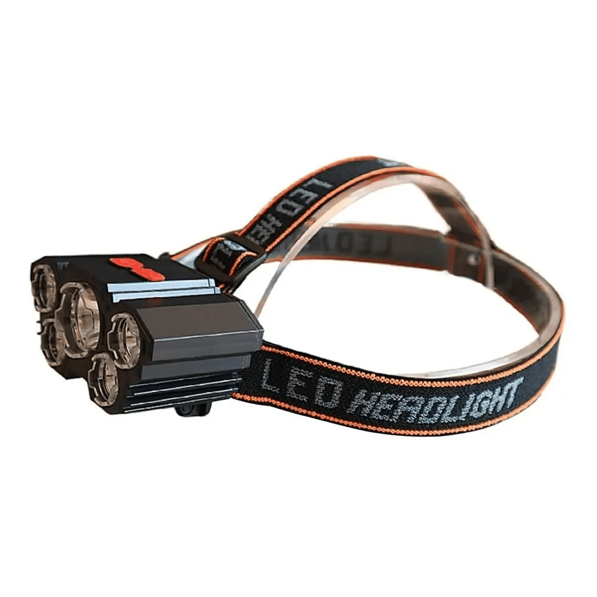 Genérico - Linterna Frontal 5 Led Impermeable Recargable Por Usb Luz De Blanco Frío Negro