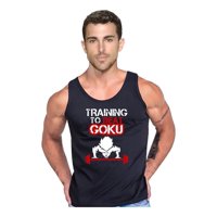 Persodesign - Polera Entrenando Anime Manga Musculosa Tank Gym Talla 2Xl Negro Hombre