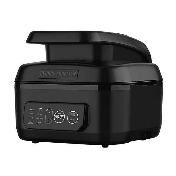 Parrilla eléctrica interior George Foreman MCAFD800D negro con freidora de aire