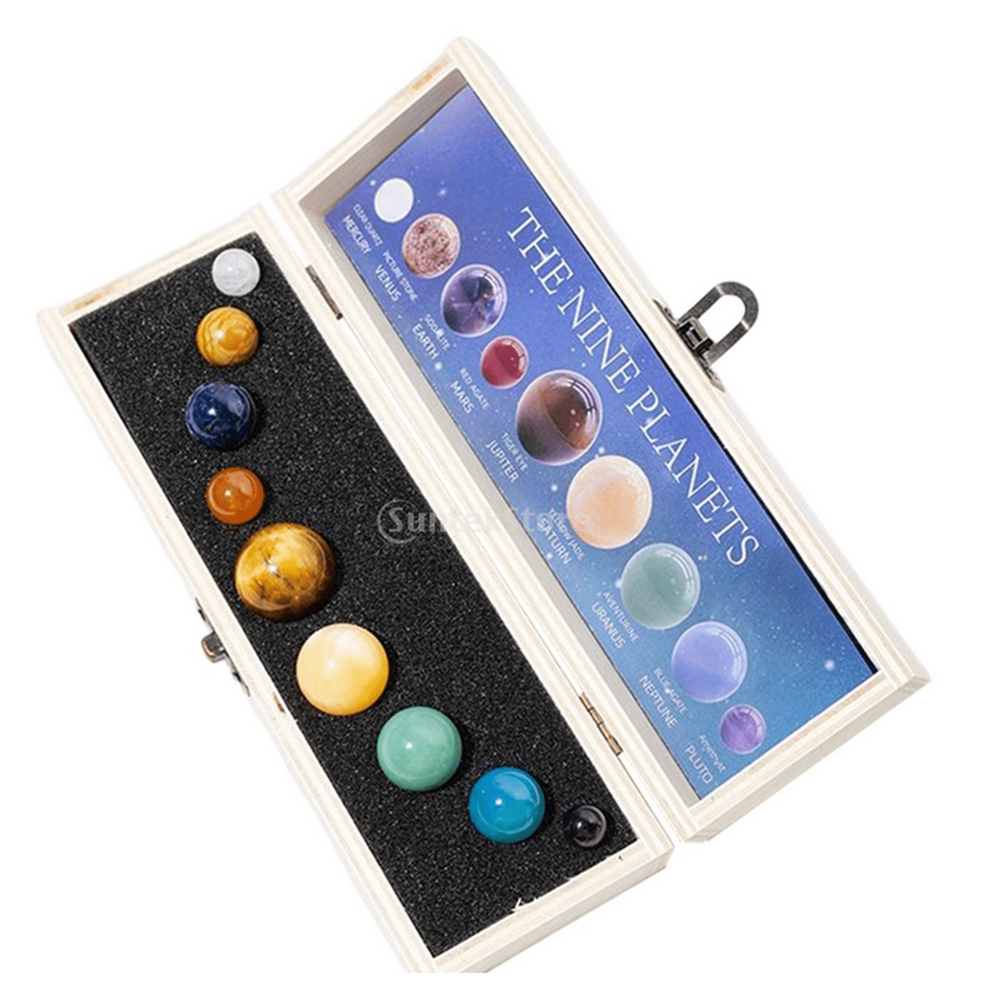 Bothyi - 9 Piezas Bola De Cristal Sistema Solar Planetas Oficina Hogar Escritorio Decoración Para Buena Suerte