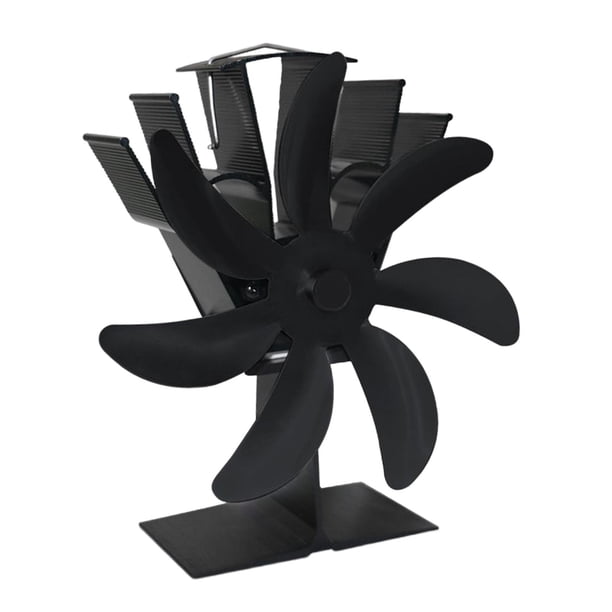 Ventilador Para Hogar De 7 Aspas, Quemador De Estufa De Madera, Ventilador De Circulación De Calor Para Troncos De Madera, Color Negro
