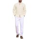 thumbnail image 2 of INSPIRE CHIC Camisa de Negocios de Lino de Color Sólido con Botones y Mangas Largas para Hombre con Cuello Mao 2XL Caqui, 2 of 5