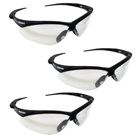 Lentes De Seguridad V30 Con Mica Transparente Y Armazón Negro X3