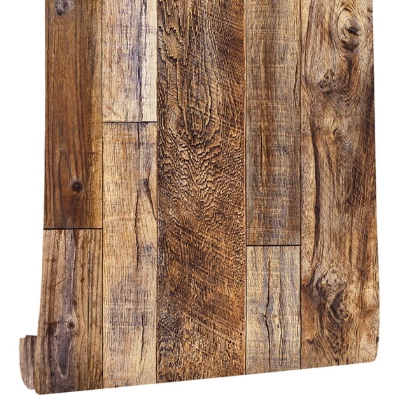 Papel Tapiz De Madera Marrón Autoadhesivo Peel And Stick 44 X 305 Cm