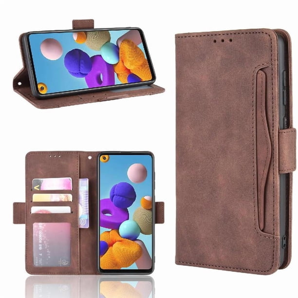 Funda Cartera Magnética para Samsung Galaxy A21S- Tarjetero Desmontable, Cuero PU, Soporte