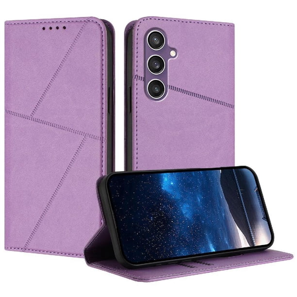 Funda Cartera Magnética para Samsung Galaxy S23 FE Protección Antichoque con Ranuras Morado