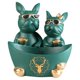 thumbnail image 1 of Bulldog Estatua Estatuilla Caja De Almacenamiento Animal Contenedor De Llaves Adorno Decoración Para El Hogar Verde, 1 of 5