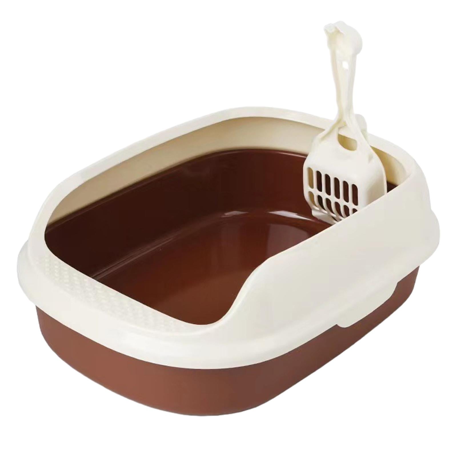 Caja De Arena, Orinal Para Gatitos Semicerrado, Inodoro, Bandeja De Arena Para Gatos Duradera, Color Café