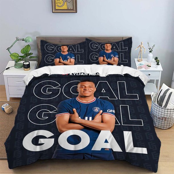 Football Star Quilt Duvet Cover Set Queen Size Bedding Set3-Piece Bedding Set (1 Duvet Cover + 2 Pillow Shams)