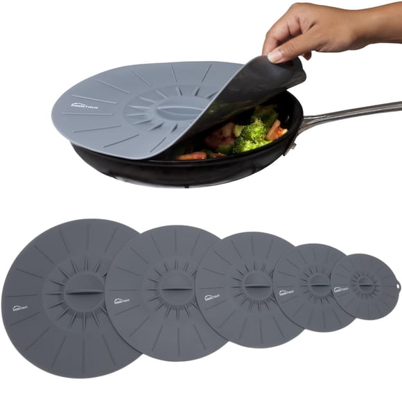 Funda de silicona para microondas Basic Haus Grippy Lids, juego de 5