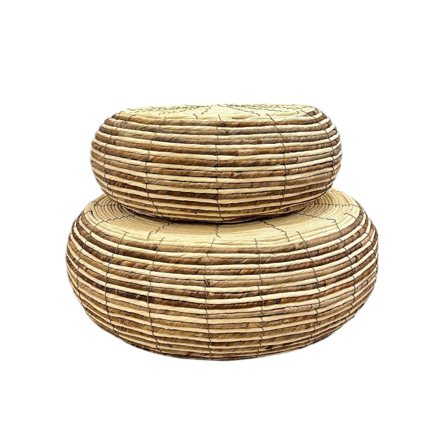 Oem - Set De Dos Mesas Mesa De Centro Auxiliar Tejida O Piso