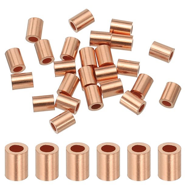 Uxcell Manga de Tope de Cable de Alambre, Mangas de Engarce de Cobre para Cable de Alambre y Cable Ferrule 1/16"(1mm)