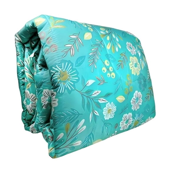 Plumón Estampado 2.5 plazas / Flores Turquesa – Key Home