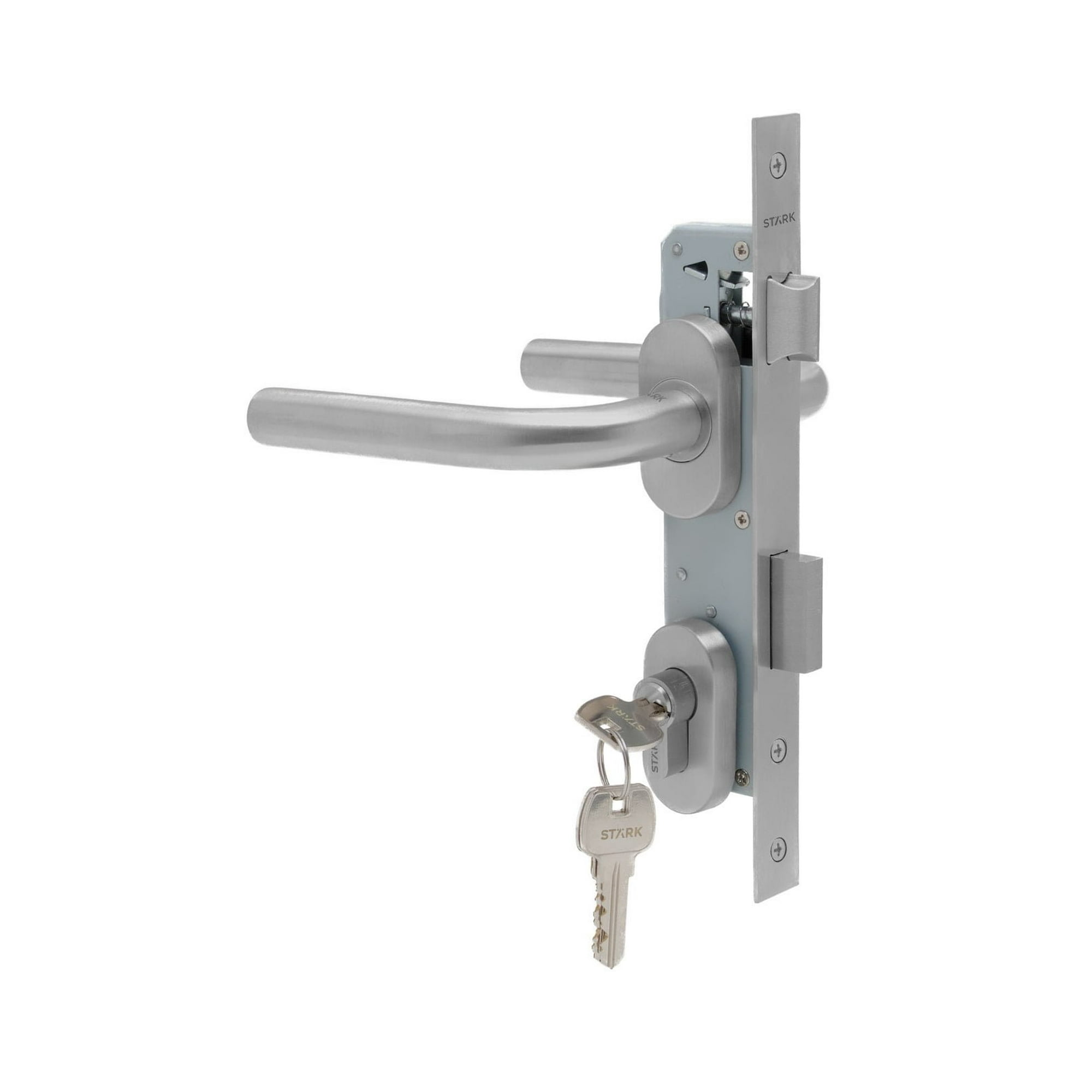 Stark Design - Cerradura De Embutir Para Puerta De Aluminio O Perfil Metálico, Acceso Principal U Oficina. Cilindro Ambos Lados. Manillas Ambos Lados Modelo: Marti. Sku: Sde280-ai.kit.marti