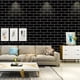 thumbnail image 1 of 1 Roll Simple Modern Black Brick Wallpaper Self-adhesive Wallpaper PVC Waterproof Sticker Living Room Moistureproof Wallpaper Furniture Renovation Sticker One Roll Of 17.72in*393.7in, 1 of 2