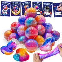 Slime Set Olixmlya Valentines Galaxy Con Tarjetas Para Niños, Paquete De 28