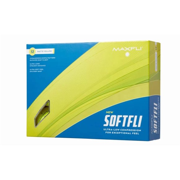 Pelotas de Golf Maxfli Softfli Paquete de 12 Amarillas Baja Compresión