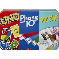 Paquete De Juegos De Cartas Mattel Uno Phase 10 Y Pic Flip De Más De 7 Años
