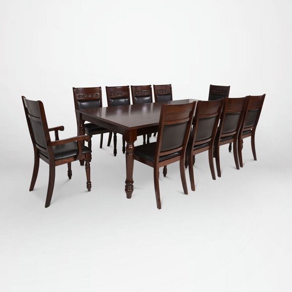 Comedor Grand Cordobés Caoba 8 Sillas + 2 Sitiales
