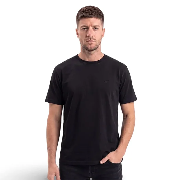 Polera Hombre Basica Logo Embroidery Negro Ellus