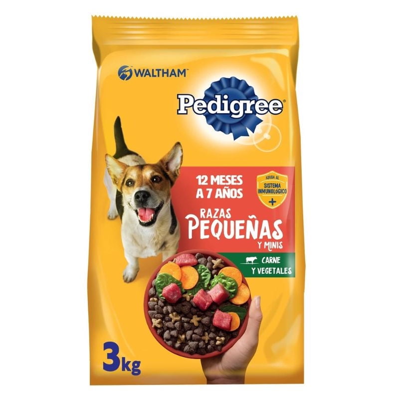Alimento Seco Perro Adulto Raza Pequeña Carne Y Vegetales Bolsa 3 Kg Pedigree