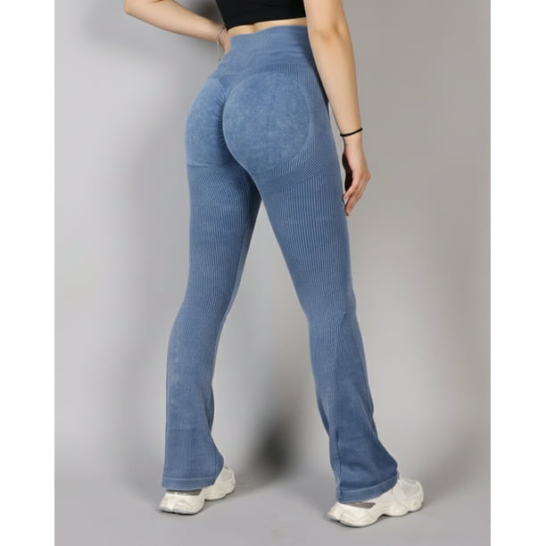 Calza Mujer Flare Levanta Cola Rib gym