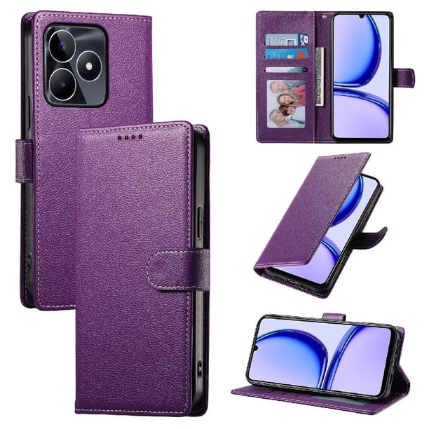 Funda para FOXDOCK Realme GT6 5G– Cuero Premium, 3 ranuras para tarjetas, Protección contra impactos