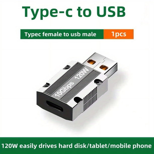 Usb To Typec Adapter 120w Super Fast Charging 6A Multi-function Armor Mobile Phone Computer Charging Head Data Fast Transmission 10gbps