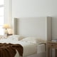 thumbnail image 2 of Hosford Upholstered Wingback Bed / Upholstered Wood Base Platform Bed / 53.1" High Headboard / Minimalist / Rusticity / No Box Spring Needed / Queen / Cream White Boucle / No Noise, 2 of 3