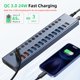 thumbnail image 4 of Hub USB VANGREE de 17 puertos de 10 Gbps con 3 QC de carga rápida de 24 W, 4 of 9
