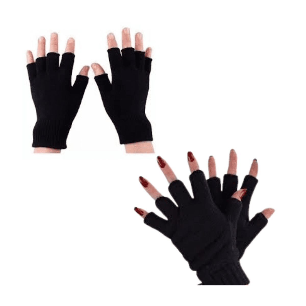Genérico - Guante De Lana Sin Dedos Medio Dedo Comodo De Invierno