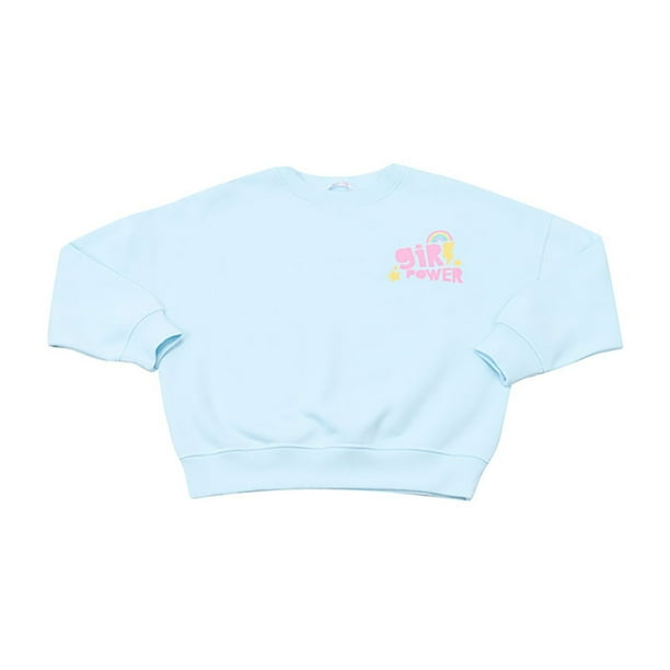 Poleron Niña Kids Pullover Celeste Corona