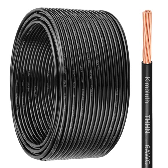 Cable THHN Kimbluth 6 AWG 30 m Negro de cobre trenzado