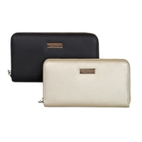 Kenneth Cole - Pack 2 Billeteras De Mujer Calixta Negro Y Gold