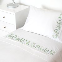 Tuyo Print - Juego De Sábanas 1,5 Pl Hojas Verdes