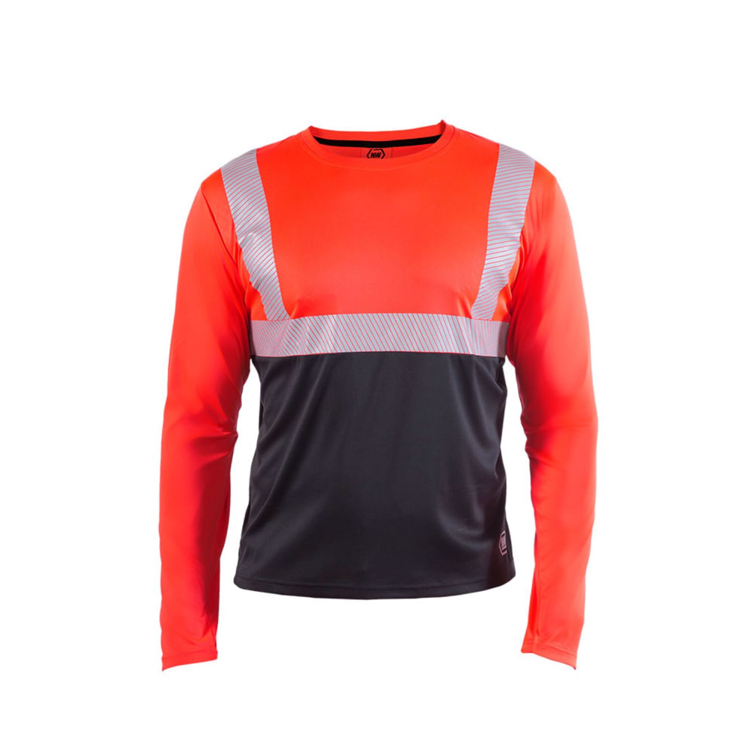 Hardwork - Polera Reflectiva Hw Rojo Fluor Manga Larga