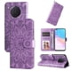 thumbnail image 1 of Funda tipo cartera FOXDOCK para Huawei Nova 8i , diseño girasol en relieve, cuero PU, cierre magnético, soporte y tarjetero, 1 of 5