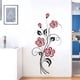 thumbnail image 1 of 1pc, Purple Flower Wall Sticker Home Wall Beautification Decorative Sticker Peel And Stick Wall Art Decor Removable PVC Garden Decal For Kids Room, 1 of 3