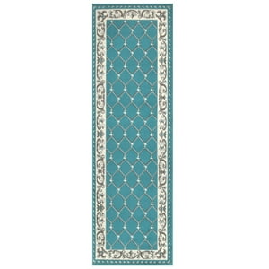 Modalfo - Alfombra Pasillo Kashan King Azul 66 X 430 Cm