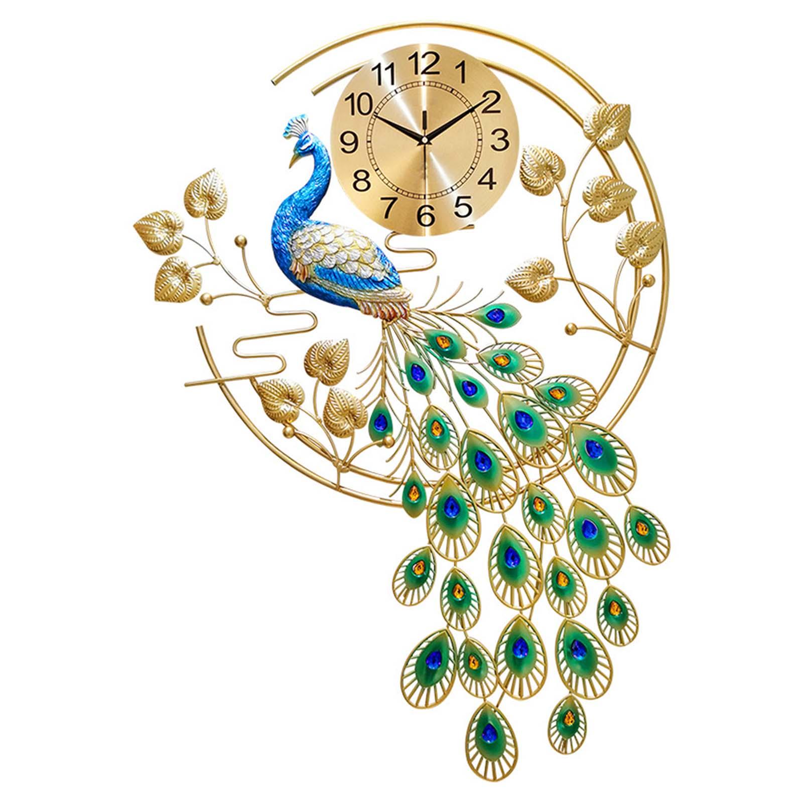 Magideal - Reloj De Pared De Metal Moderno Hoja De Ginkgo Creativa, Decoraciones Para El Hogar Para Sala De Estar Decoración De Arte Hecha A Mano Regalos De