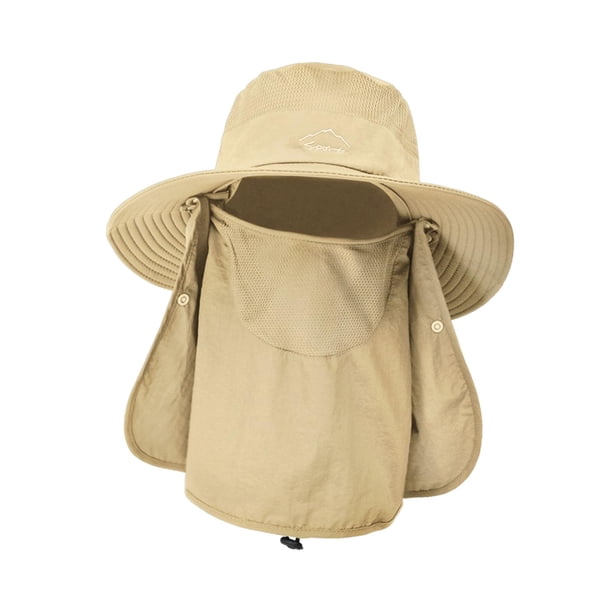 Sombreros de pesca Hombres Protección solar Cuello Solapa facial Protector solar Sombrero Cómodo Sombrero de protección solar Sombrero Sombreros para Caqui