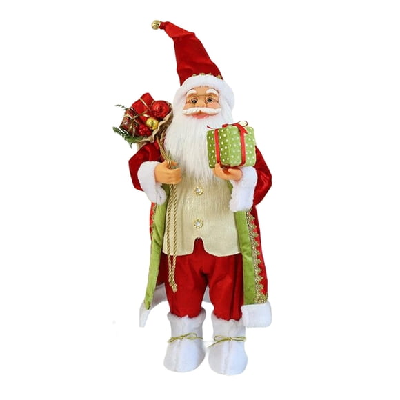 Muñeco Navideño Papá Noel Adorno Casero Para Mesa De Tienda Con Bolsa De Regalos 30cm