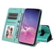 thumbnail image 5 of Funda tipo cartera FOXDOCK para Samsung Galaxy S10 Plus , diseño girasol en relieve, cuero PU, cierre magnético, soporte y tarjetero, 5 of 5