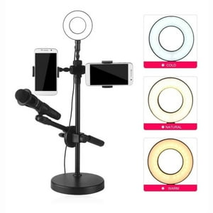 Genérico - Kit Streamer Con Aro De Luz, Porta Micrófono Y Smarphones – Dbsc056