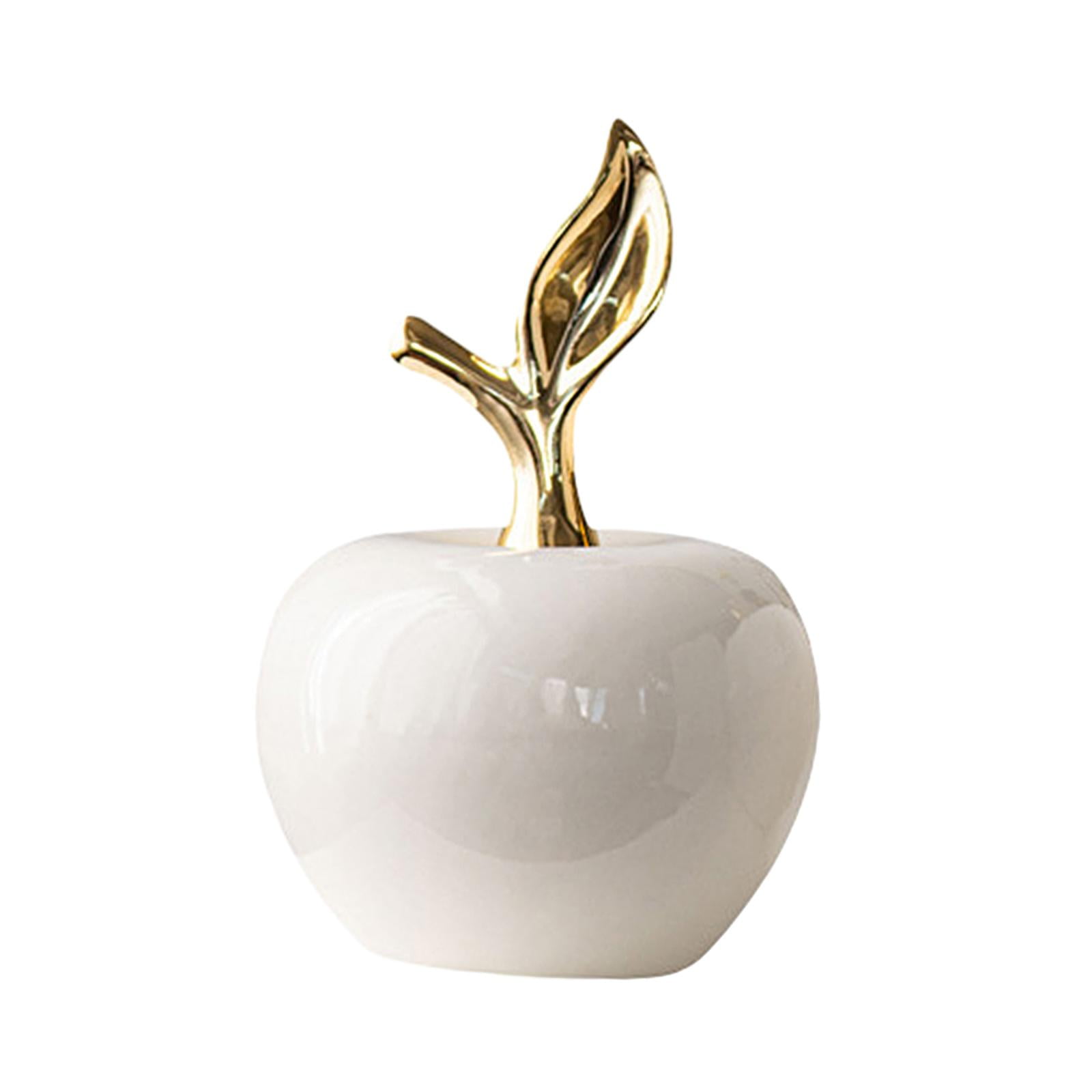 Magideal - Estatua De Manzana De Cerámica, Figurita De Manzana, Colección De Regalos, Escultura De Fruta De Mesa, Adorno Para Comedor, Hogar, Estantería, Decorac Pequeño