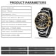 thumbnail image 5 of Reloj BIDEN Chronograph de acero inoxidable impermeable para hombre, 5 of 6