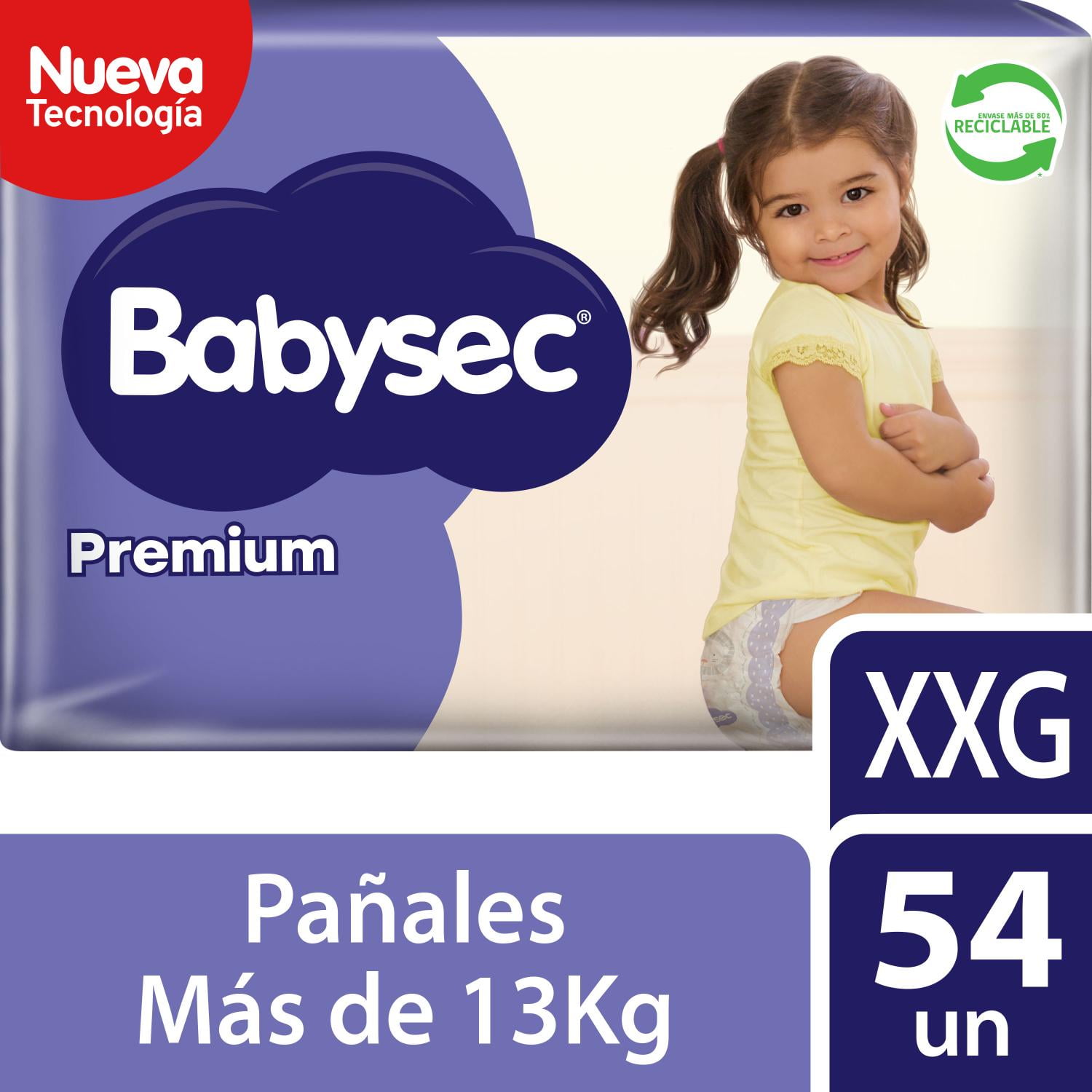 Pañales De Bebé Babysec Premium - Talla Xxg - 54un