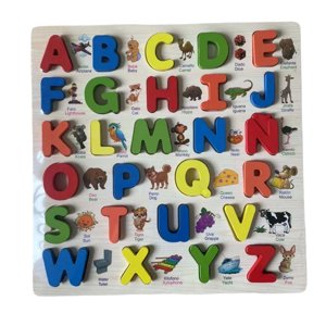 Magideal - Tablero De Rompecabezas Del Alfabeto De Madera Montessori, Tablero Resistente Para Las Primeras Letras, Desarrollos Fáciles, Juguetes, Material Didáct Letras Españolas